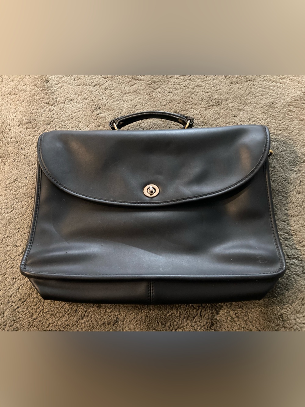 Coach Black Leather Briefcase Bag